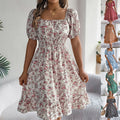 Elegant Floral Print Ruffle Dress in Pink – Plus Size & Formal Wear for Women
