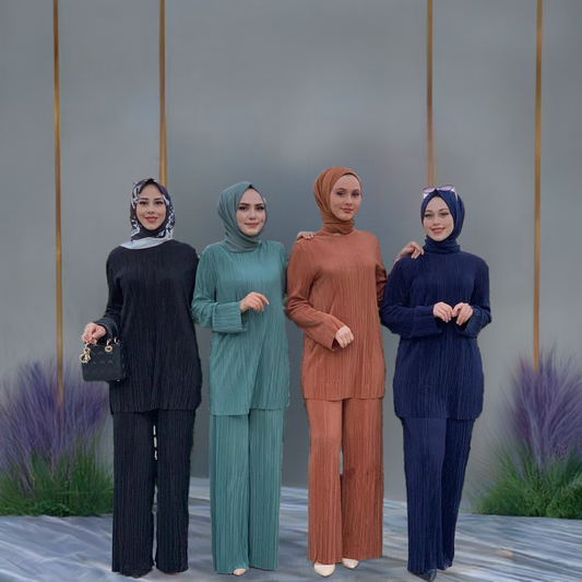 Ethnic Loose-Fit Pleated Suit | Southeast Asian & Arab Women's Outfit