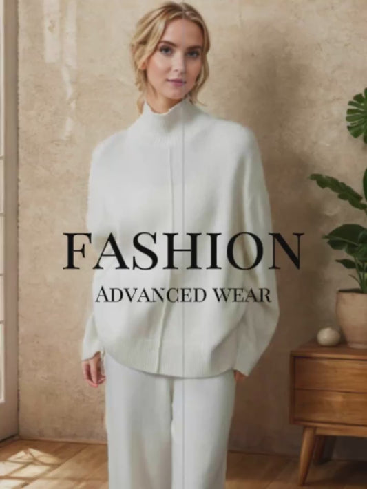A detailed showcase of the cashmere cardigan sweater, highlighting its soft fabric, cozy fit, and stylish versatility.